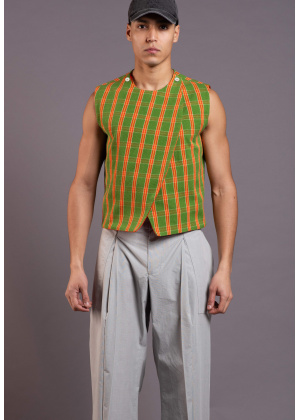 chasho-cardigan-reddouble-face-unisex-105