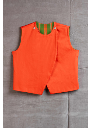 chasho-cardigan-reddouble-face-unisex-110