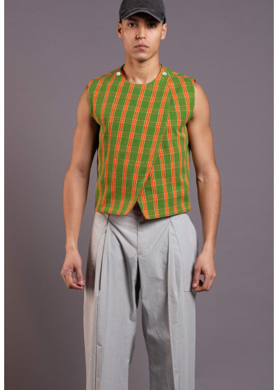 chasho-cardigan-reddouble-face-unisex-105