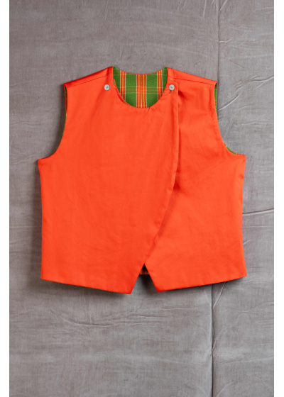 chasho-cardigan-reddouble-face-unisex-110